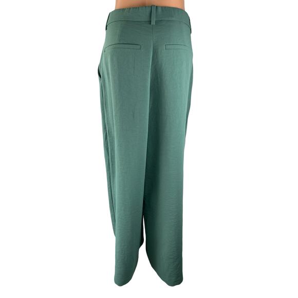 Abercrombie & Fitch Women's Green Pleated High Rise Wide Leg Dress Pants Size 30 - Picture 2 of 4